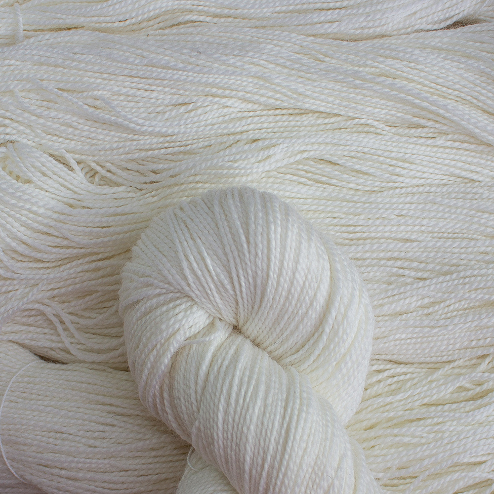 Sample Skein Two Natural GEMS - Sport / Fingering - 100% Superwash Merino - Image 2
